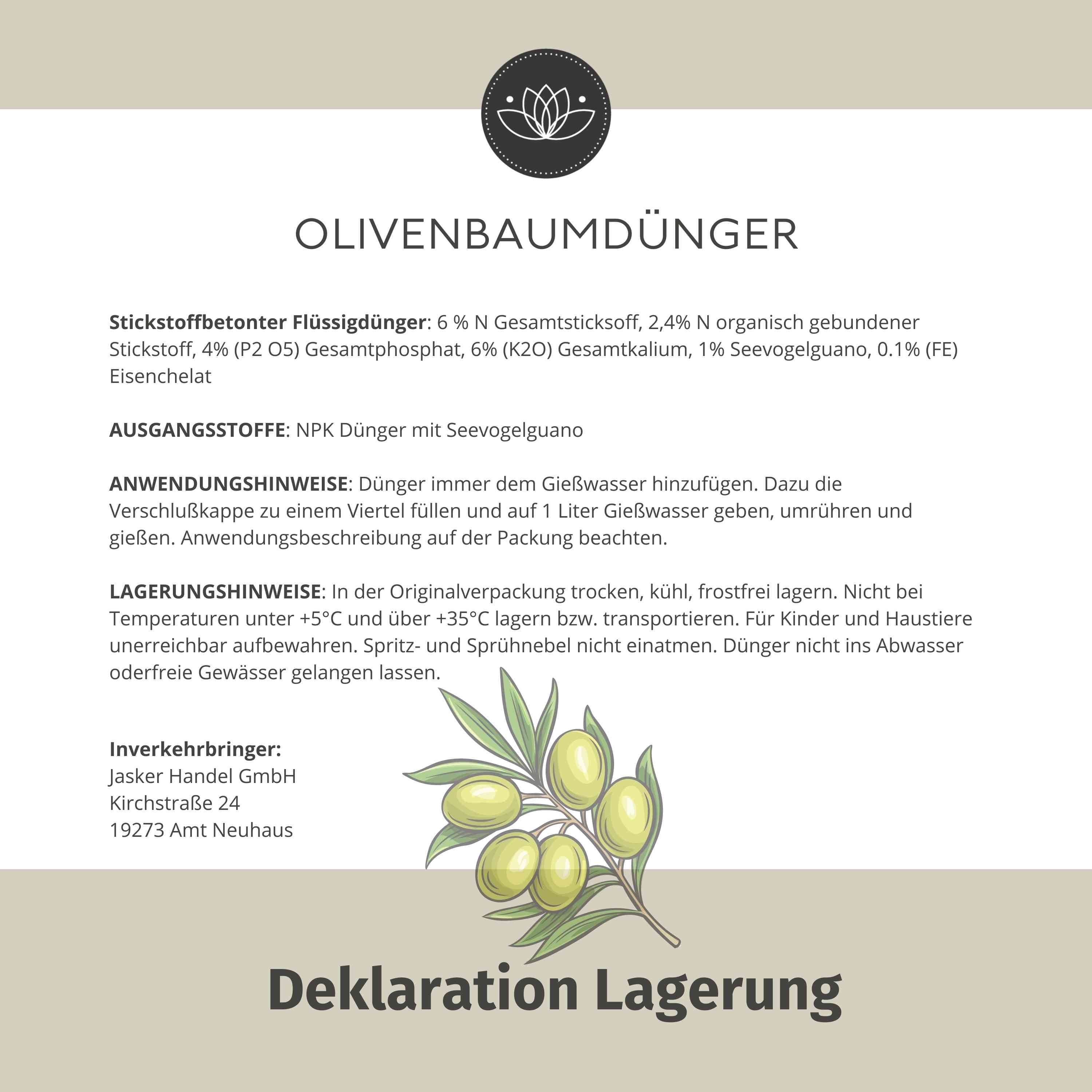 Olivenbaum Dünger flüssig 2 Liter - Oliven Dünger - Dünger für Olivenbaum