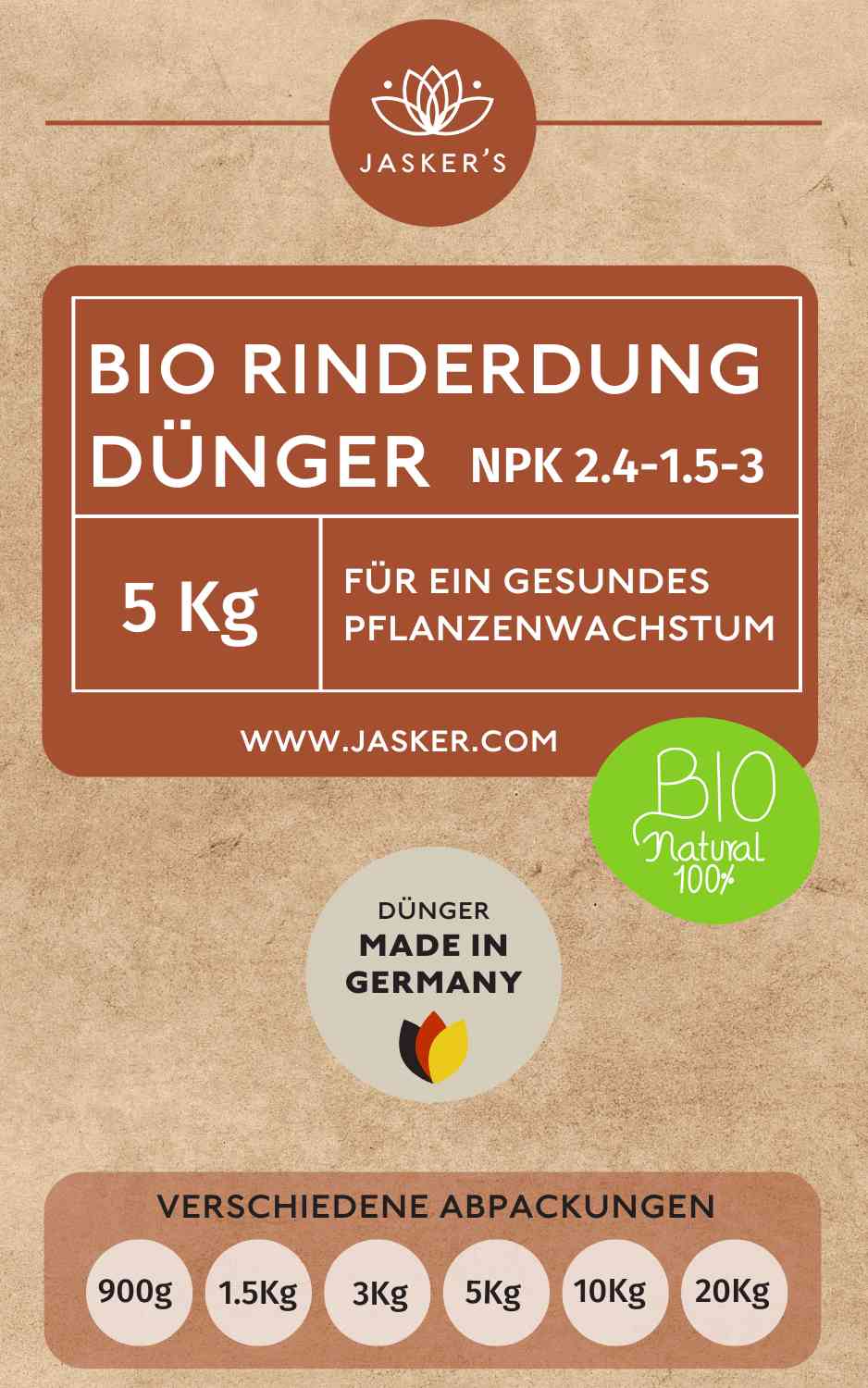 Bio Rinderdung Dünger 5Kg