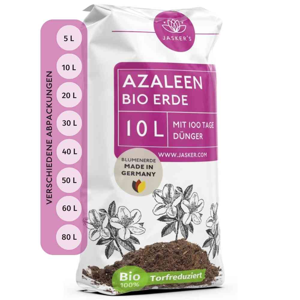 Bio Azaleenerde 10 L - Saure Erde mit 20% weniger Torf für Moorbeetpflanzen - Rhododendronerde