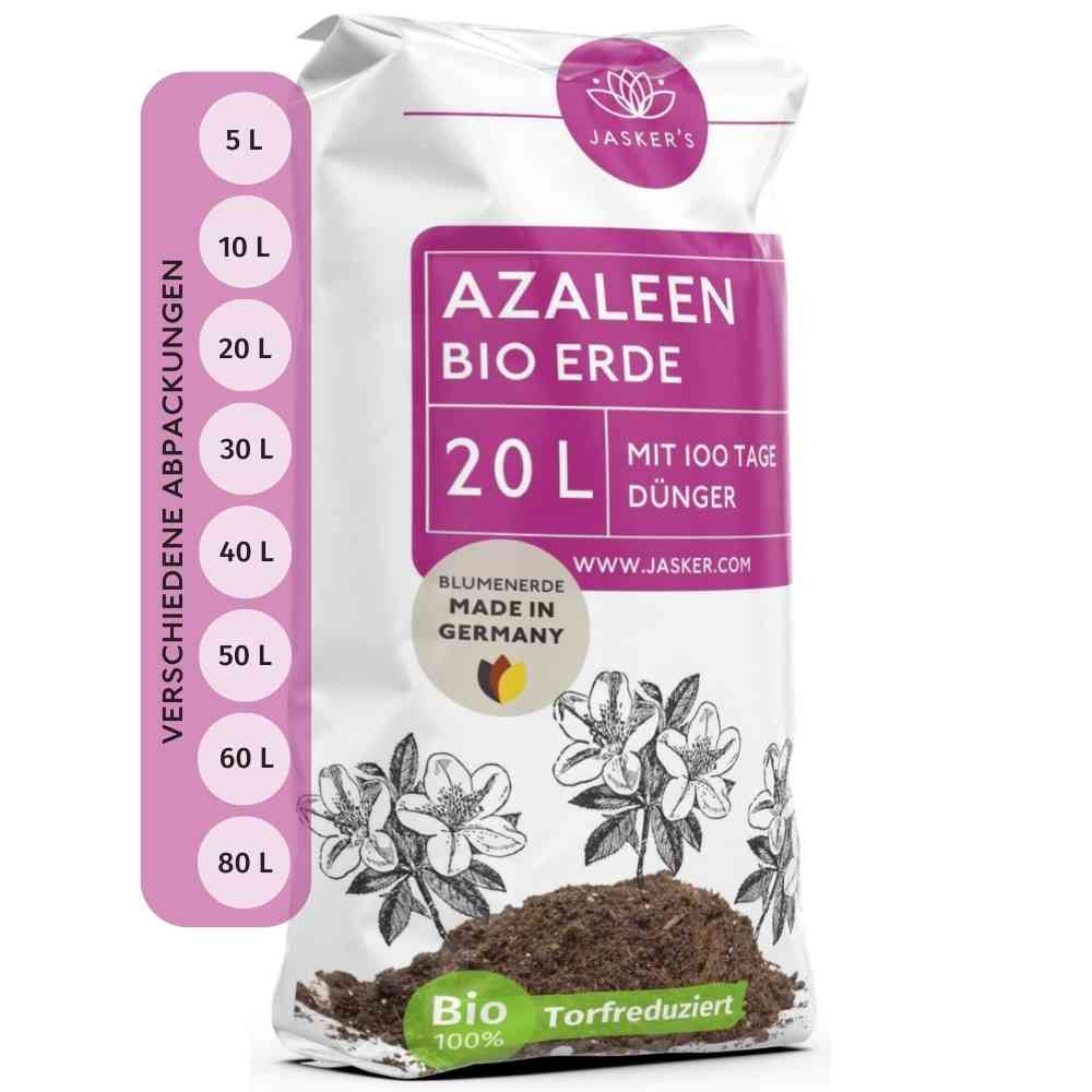 Bio Azaleenerde 20 L - Saure Erde mit 20% weniger Torf für Moorbeetpflanzen - Rhododendronerde