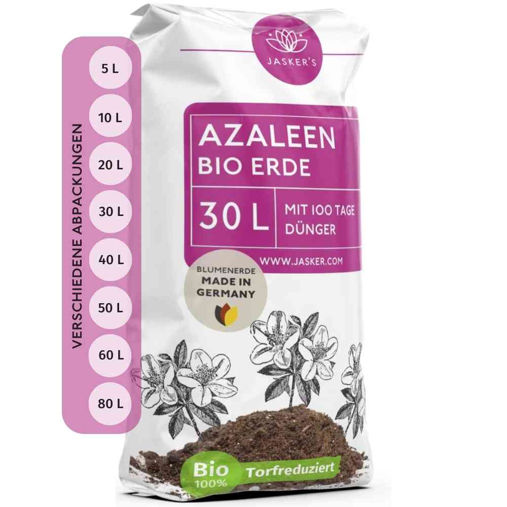 Bio Azaleenerde 30 L - Saure Erde mit 20% weniger Torf für Moorbeetpflanzen - Rhododendronerde