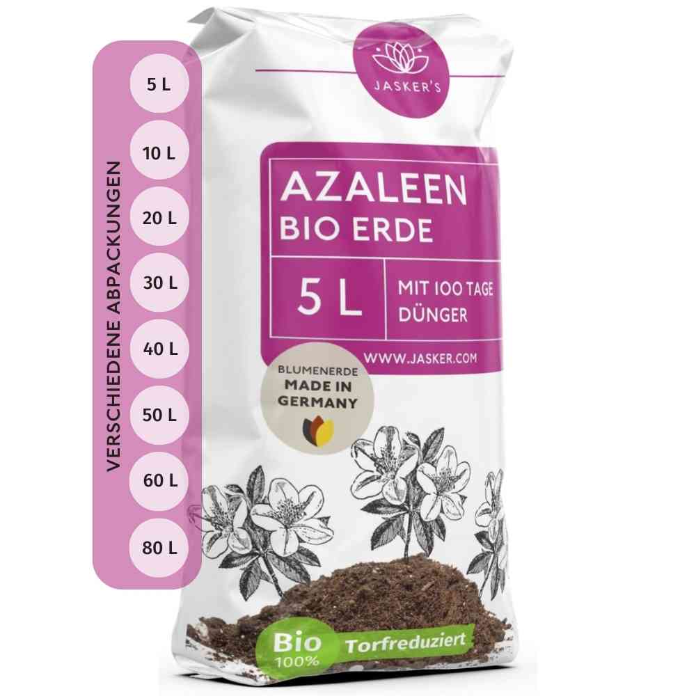 Bio Azaleenerde 5 L - Saure Erde mit 20% weniger Torf für Moorbeetpflanzen - Rhododendronerde