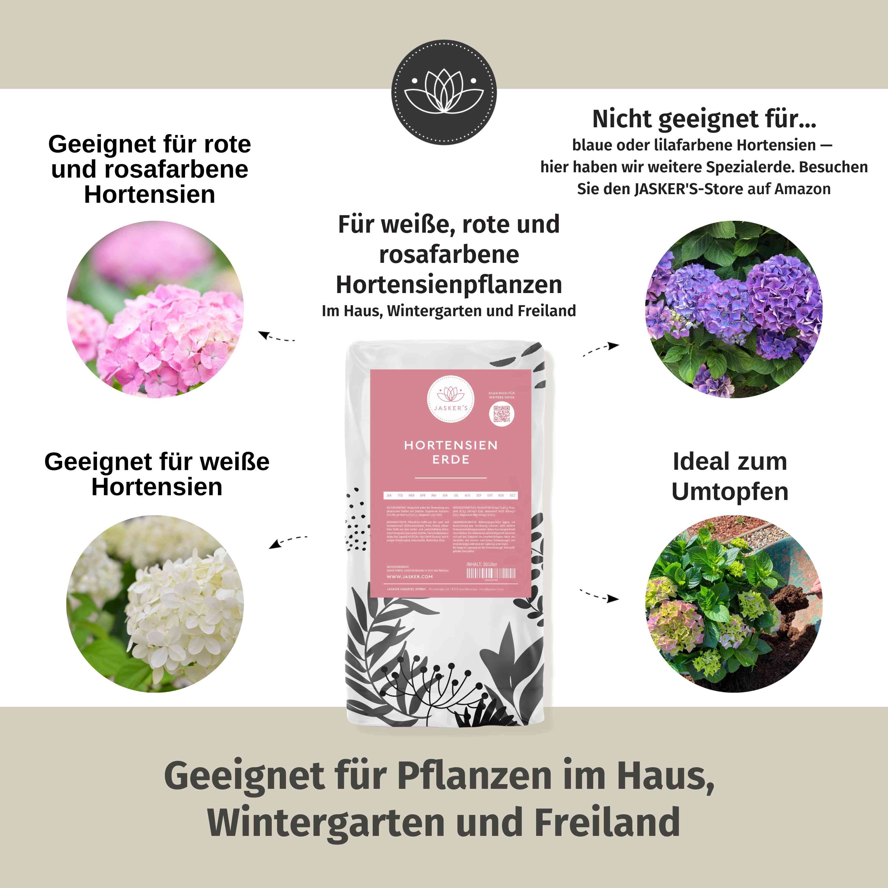 Bio Hortensienerde 60L Rot/Weiß