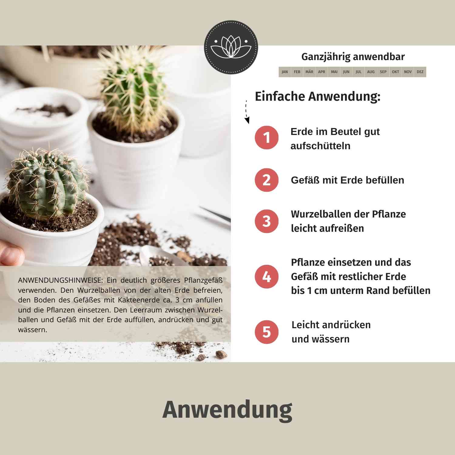 JASKERS® Kaktuserde mit Dünger | Premium Kakteenerde mit Wurzelaktivator